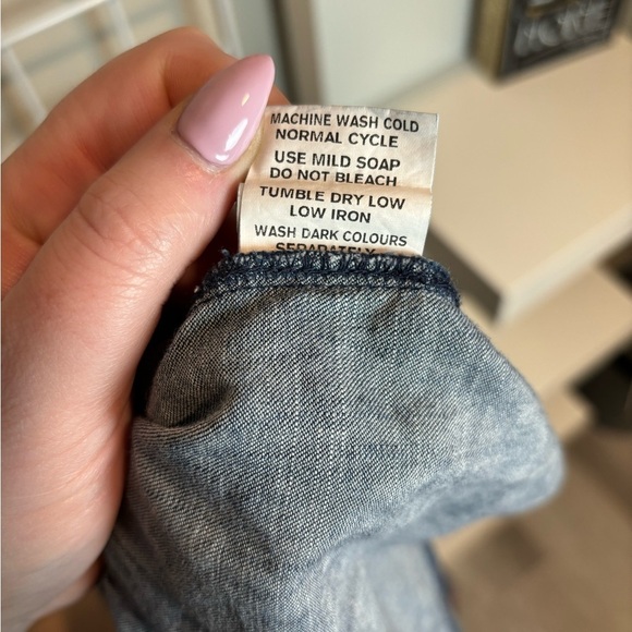 Women’s eShakti Wool Embellished Cotton Chambray Tier Dress Size 20W - Picture 10 of 12